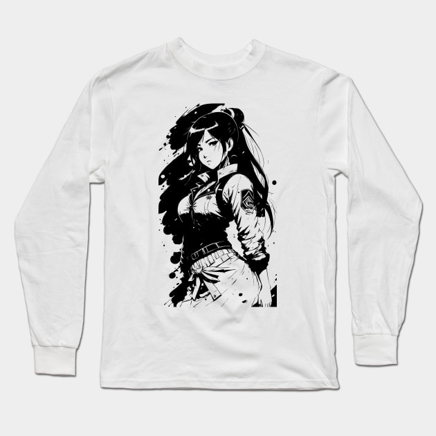 Anime Girl In Office Uniform 14 Long Sleeve T-Shirt by SanTees